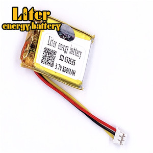 Socket 2.0-3 P 3.7 V 652535 800 mah rechargeable Lithium ion polymer battery - Product Image 1