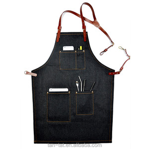 ผ้ากันเปื้อนผ้าใบเดนิมหนักพร้อมสายรัดหนังวัว - Product Image 3