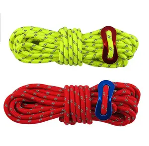 High strength reflective tent rope glow tent rope for camping 4 meters per roll with a tensioner