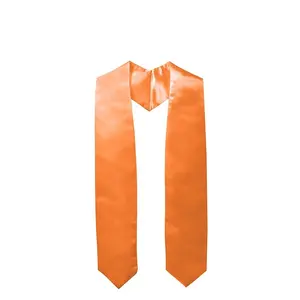 Großhandel High Quantity Orange Plain Graduation Stola Abschluss schärpe für das College