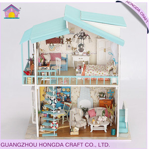 Maison de poupée en papier, vente en gros, modèles en bois, jouets, poupées miniatures portables, maison de jeu en bois, jouets en bois - Product Image 2