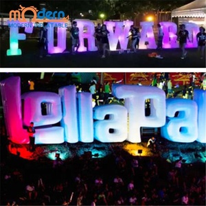 Letras Inflables LED RGB Modernas de Alta Calidad, Letrero de Globos con Forma de Corazón, 3x7m, Tela Oxford 210D, Personalizable, Decoraciones Elegantes para Bodas - Product Image 6