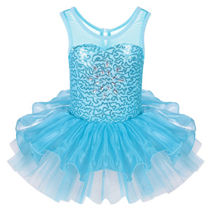 Robe de danse <span class=keywords><strong>tutu</strong></span> en tulle à paillettes <span class=keywords><strong>bleu</strong></span> <span class=keywords><strong>ciel</strong></span> avec garniture scintillante en vente - Product Image 1