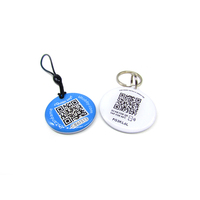 Porte-clés personnalisé avec code QR imprimé et URL programmable, étiquette d'identification pour animaux de compagnie en époxy RFID NFC