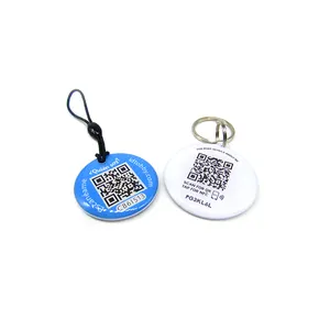 Gedruckter benutzer definierter QR-Code-Schlüssel bund und URL-programmier bares RFID-Epoxy-NFC-Haustier-ID-Tag