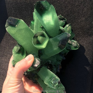 Crystal Cluster natural roca cristal druse cristal fantasma verde RACIMO - Product Image 1