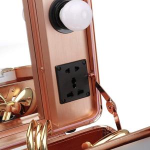Professionale di Trucco Casi con Ruote Makeup Artist Rotolamento Free Standing Workstation LED Specchio Specchio Per Il Trucco Bagaglio Trolley Caso - Product Image 4