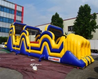 Course d'obstacle gonflable de haute qualité, 20*4 mètres, pour adultes et l'extérieur, pour aventure