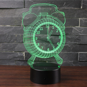 Đồng hồ thiết kế 3D ảo ảnh quang học Acrylic ledtable đèn USB cảm ứng ánh sáng ban đêm cho phòng trang trí nội thất - Product Image 4