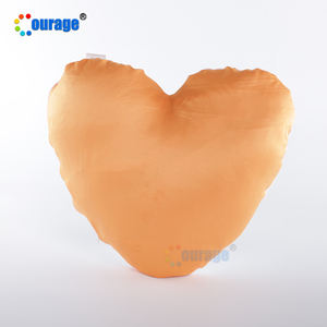 <span class=keywords><strong>Literie</strong></span> cœur orange uni Sublimation taie d'oreiller en soie vierge Polyester blanc housse de coussin carré pour impression - Product Image 1
