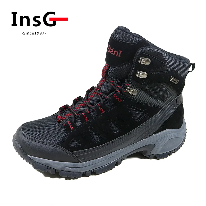 New Design Cow Leather Waterproof Climbing Shoes Men High Rise Hiking Boots