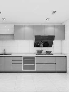 Modern Design Light <strong>Grey</strong> Matt Lacquer Kitchen <strong>Cabinet</strong> - Product Image 4