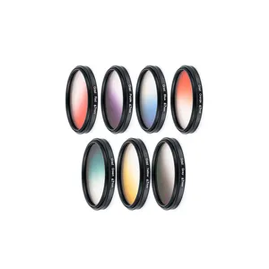 67mm Mezun Renk Filtresi Kademeli mavi/turuncu/gri/Kırmızı/Sarı/Yeşil/Mor