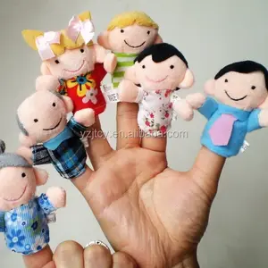Marionetas de animales de peluche para dedo, marionetas de dedo de felpa para familia