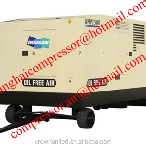 NHP1500, 두산 휴대용 전원 오일 무료 공기 압축기 비교 NHP1500WCU, 디젤 엔진, 1500CFM,INGERSOLL RAND 압축기