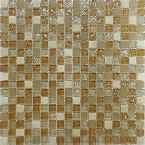 6mm Wellen glas mischung Marmor mosaik fliese-Mosaik fliese