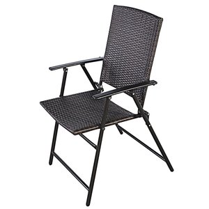 <strong>Folding</strong> <strong>Patio</strong> Foldable Camping Outdoor Lawn Portable Wicker Armrest Footrest Rattan Wedding <strong>Chair</strong> - Product Image 5