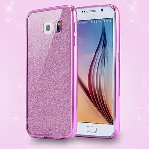 Capa para celular galvanizada de silicone, proteção de pele tpu macia para samsung galaxy s23 s22 s21 ultra pro s6 s7/edge