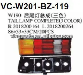 Đèn Đuôi Hoàn Chỉnh (3 Màu) Cho BENZ W190E W201 82-93