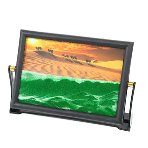 Home Decoration 3D Dynamic Glass Move Moving Fluid Sand Sandscape Landscape Hourglass Art Motion Picture