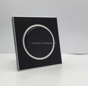新的豪华黑色玻璃 PC 1 组 2 路墙电开关 - Product Image 2