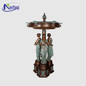 Statue d'ange de jardin en <span class=keywords><strong>Bronze</strong></span> pour femme, taille réelle, grande fontaine d'eau antique, <span class=keywords><strong>Sculpture</strong></span>