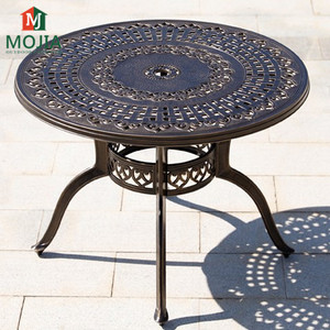 Ensemble de jardin moderne, tables de salle à manger de patio en aluminium coulé durable, fournies par l'usine, bronze antique, mobilier de bistrot d'extérieur, petit métal - Product Image 2