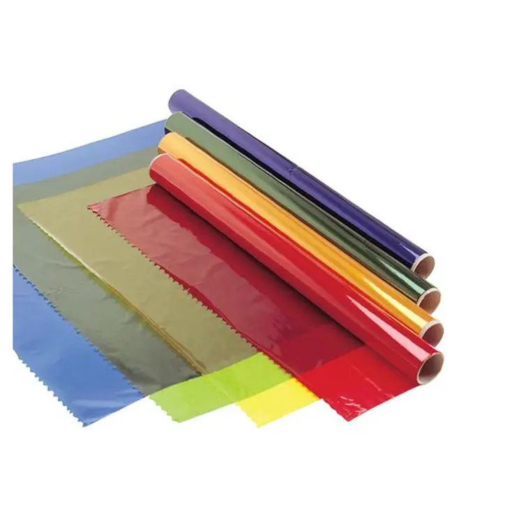 Rouleaux de feuilles de papier cellophane transparentes, colorées, de haute qualité, pièces