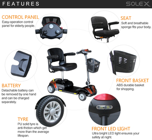 Trottinette <span class=keywords><strong>électrique</strong></span> pliable à 4 roues, certifié CE, pour personnes âgées - Product Image 3
