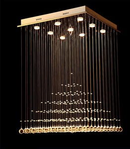Lampadari a soffitto a LED con luce a soffitto in cristallo <span class=keywords><strong>quadrato</strong></span> a goccia per sala da pranzo - Product Image 3
