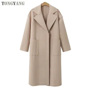 TONGYANG autunno inverno abito Blazer donna Casual formale cappotto di lana elegante lavoro ufficio signora giacca a maniche lunghe Mujer capispalla