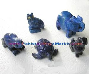 Figurines d'animaux en pierre de lapis-lazuli sculptées à la main, décoration d'intérieur, cadeaux, collection de pierres précieuses - Modèle de chien, de chat, d'aigle, d'éléphant - Product Image 1