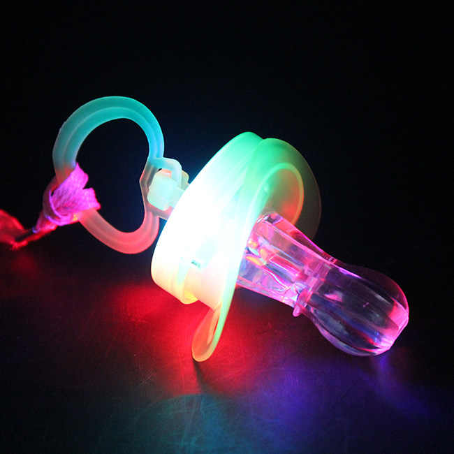 Colorful Night Light Flash LED Pacifier Rave Binkie Toy