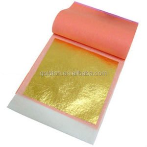Feuille d'or comestible 22K 24K Feuille d'or comestible Dessert Pâtisserie Gâteau Chocolat Décoration alimentaire Feuille d'or - Product Image 1