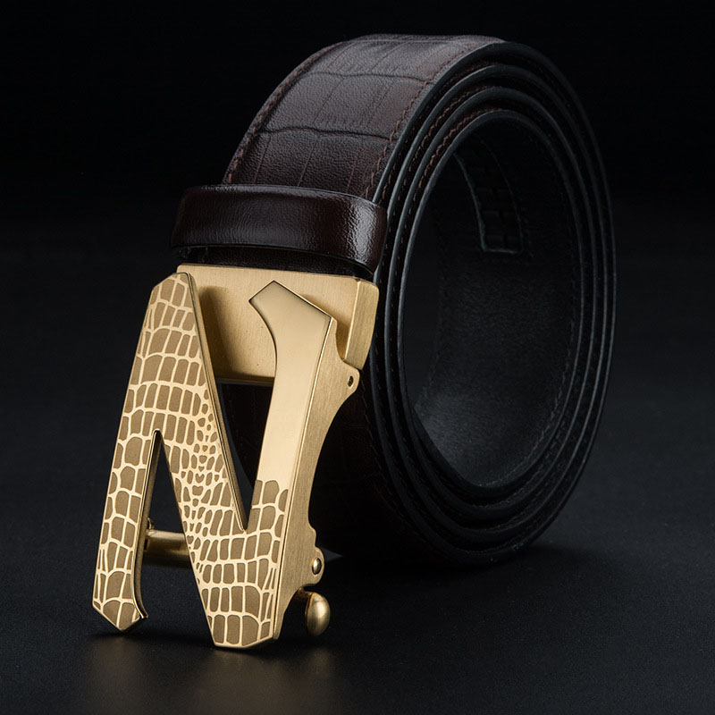 3.5cm Width High Quality Letter Z Logo Buckle Automatic Cow