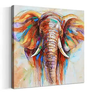 Originele Ontwerp Moderne Animal Olifant Wall Art Voor Woonkamer Gedrukt Hand Gemaakt Geschilderd Olieverf