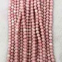 Manik-manik Opal Merah Muda Kelas AAA Alami Dipoles dengan Baik Manik-manik Batu Permata Giok Bulat untuk Membuat Perhiasan Gelang Kalung Anting