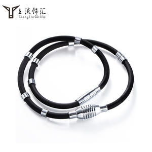 Sport a ioni negativi in silicone <span class=keywords><strong>uomo</strong></span> e donna personalità bracciale con colletto magnetico regolabile Design collana energetica - Product Image 2