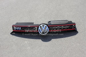 GRILLE de radiateur/GRILLE de ventilation pour <span class=keywords><strong>GOLF</strong></span> <span class=keywords><strong>6</strong></span> <span class=keywords><strong>GTI</strong></span>/GRILLE avant pour <span class=keywords><strong>GTI</strong></span> CHROME/rouge/noir - Product Image 2