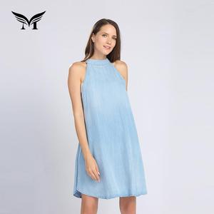 Bonne qualité personnalisé plage western denim d'une seule pièce femmes robes d'été - Product Image 5