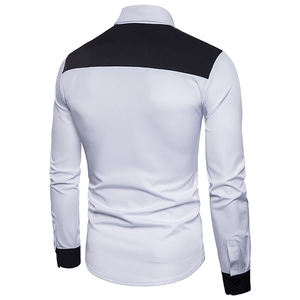 Feitong для мужчин элегантная офисная обувь высокого качества в стиле «пэчворк мужские рубашки с длинными рукавами; Сезон Зима; Модная стильная мужская рубашка, подарок на Новый год для девочек # g40 - Product Image 2