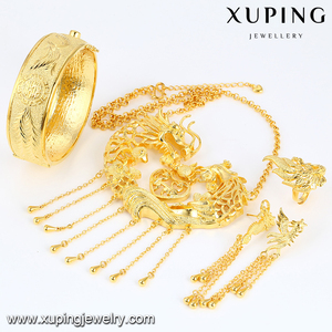 Joyería Xuping al por Mayor, Juego de Joyería de Lujo Vintage con Dragón, Regalo para Bodas Chinas, Chapado en Oro - Product Image 3