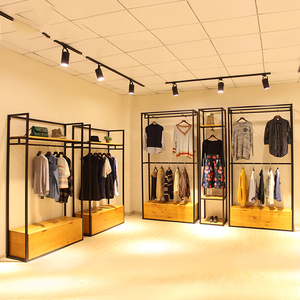 Fashion Store <strong>Clothing</strong> Rail <strong>Wooden</strong> Clothes Hanging Garment <strong>Rack</strong> for <strong>Clothing</strong> Shop - Product Image 4