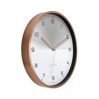 Jam Dinding Desain Mewah 12 Inci, Jam Dinding Logam Dial Aluminium Bingkai Emas Mawar 30Cm untuk Dekorasi Rumah