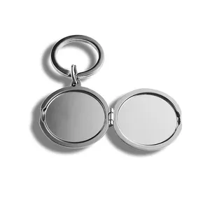 化妆品化妆口袋折叠镜3D钥匙扣圆形金属镜Costom钥匙扣