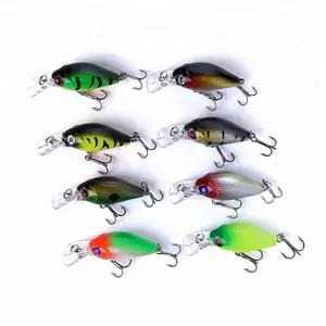 Hengjia Mồi Câu Cá Crankbait 5Cm 4.4G Sâu Âm Bass Cứng Nhựa Bả