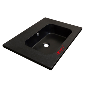 Noir pierre artificielle lavabo semi-compteur <span class=keywords><strong>sans</strong></span> <span class=keywords><strong>trou</strong></span> de robinet - Product Image 3