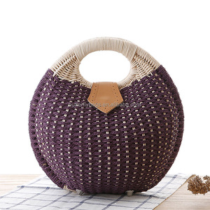 Wholesale Women Summer Natural Raffia <strong>Straw</strong> <strong>Bag</strong> Shell Shape Rattan <strong>Straw</strong> Beach Tote Hand <strong>Bag</strong> - Product Image 5