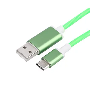 2024 Topkwaliteit Led Helder 2.4a Snel Opladen Usb-Kabel Gepersonaliseerde Led Licht Oplader Kabel