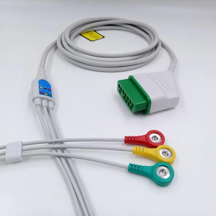 Compatibel mindray patiënt monitor nihon kohden 3 lead ecg-kabel